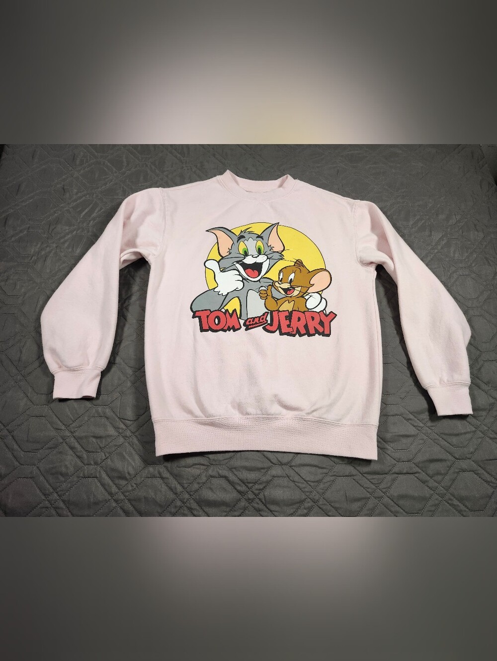 Tom and Jerry light pink sweatshirt Classic crewneck style Size XS